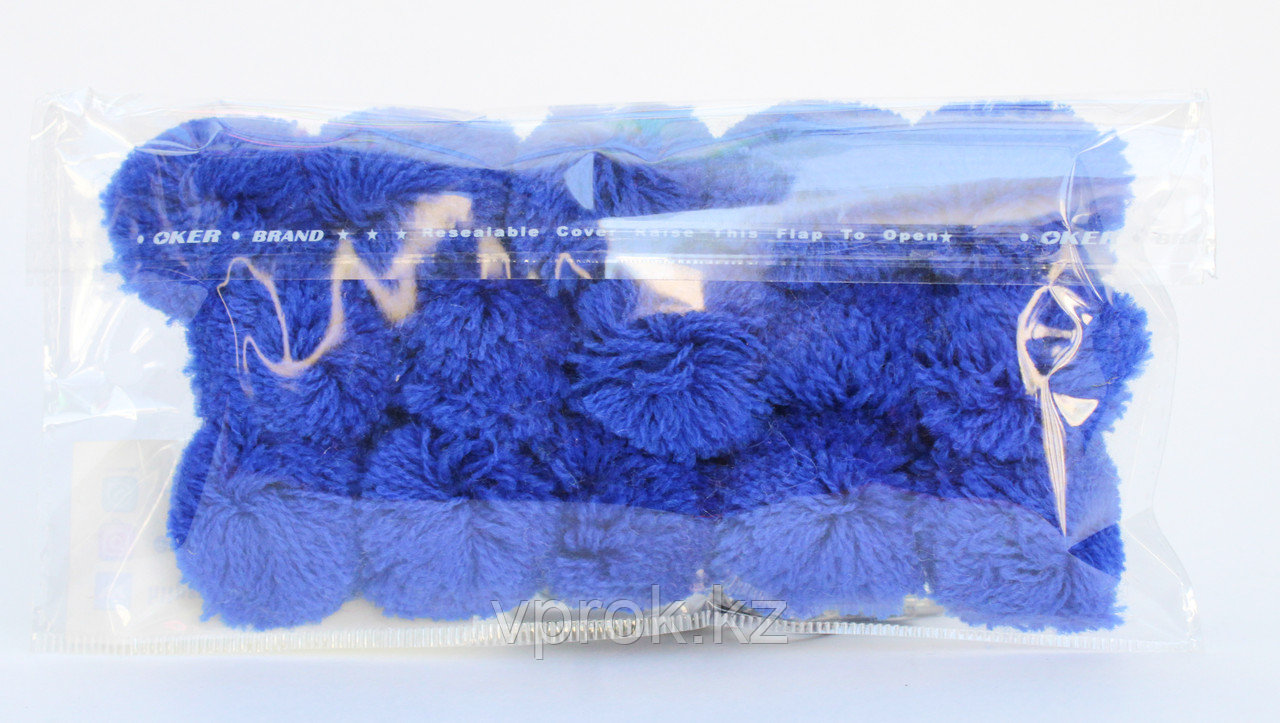 Помпоны декоративные из акриловой пряжи, 1.5 см, синие - фото 1 - id-p57911221