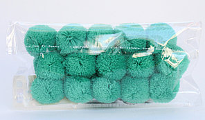 Помпоны декоративные из акриловой пряжи, 1.5 см, зеленые