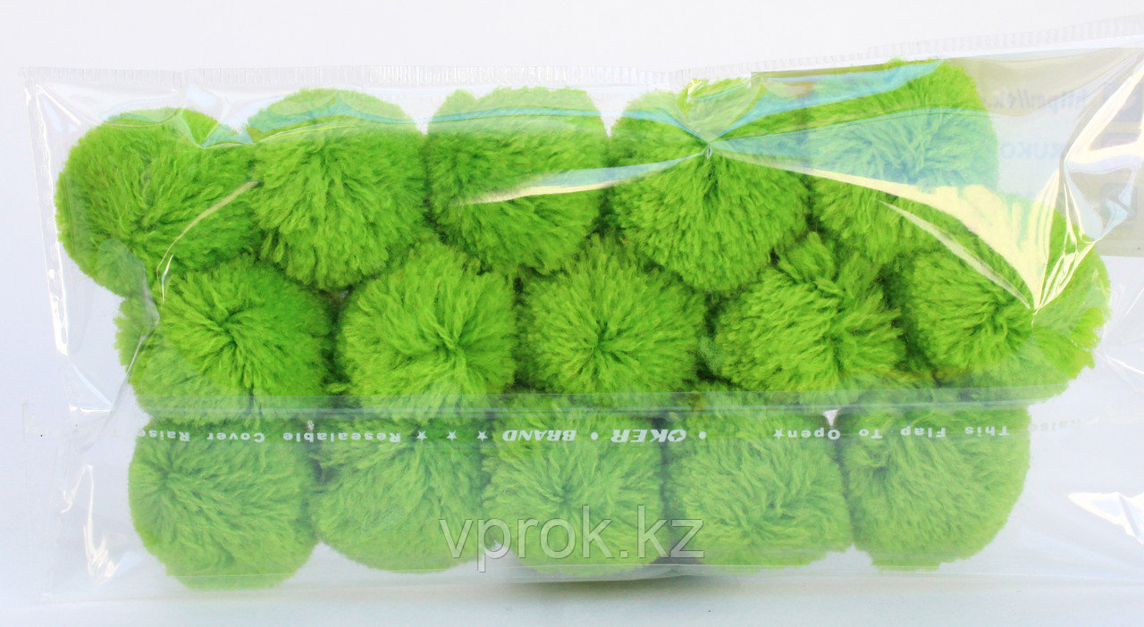 Помпоны декоративные из акриловой пряжи, 1.5 см, светло-зеленые - фото 1 - id-p57911282