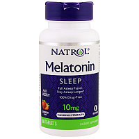 Мелатонин для спокойного сна, максимальное действие, быстрорастворимый 10 мг, 60 таблеток.  Natrol