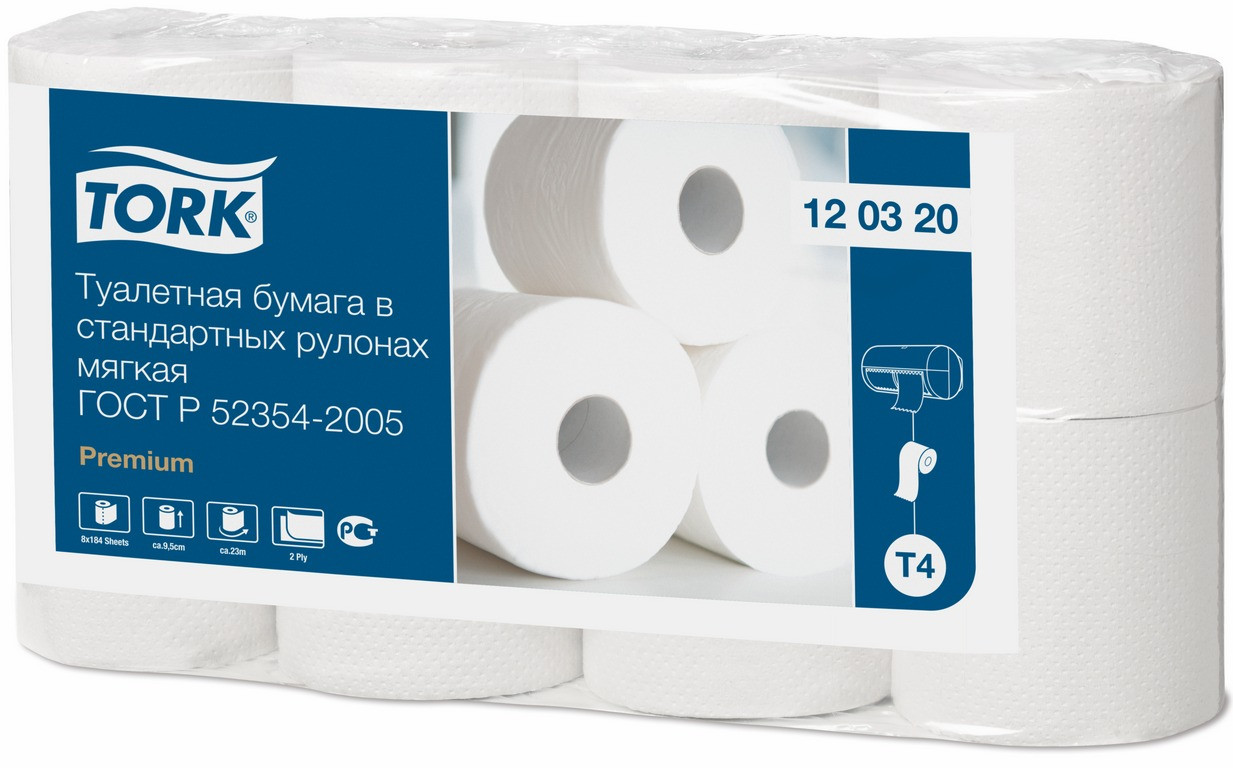 Tork туалетная бумага в стандартных рулонах мягкая (Т4) - фото 1 - id-p57936417