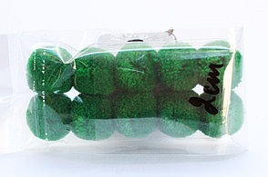 Помпоны декоративные из акриловой пряжи, 2 см, зеленые