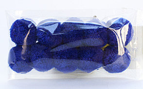 Помпоны декоративные из акриловой пряжи, 2 см, синие