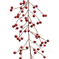 Гирлянда декоративная ветка 1,3мх13см с красными ягодами KA621037