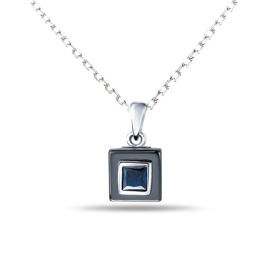 Серебряное колье с керамикой и фианитом Teosa ZCN-2045-B-SPC