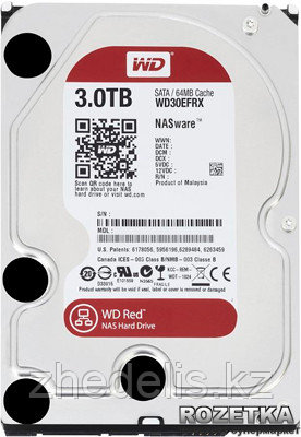 Жёсткий диск WD Red™ WD30EFRX 3ТБ 3,5" 5400RPM 64MB (SATA-III) NAS ...