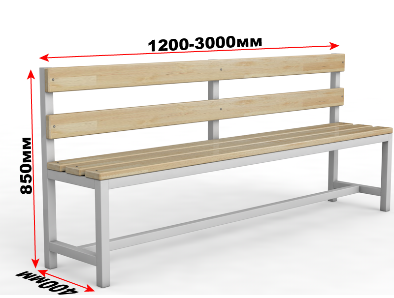 Скамейка для раздевалки 0,6 / 0,8 / 1 / 1,2 / 1.5 / 1,8 / 2 м и т.д.