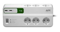 Сетевой фильтр APC Essential SurgeArrest 6 outlets with 5V, 2.4A 2 port USB charger, 230V (PM6U-RS)