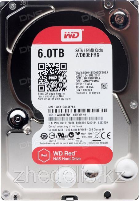 Жёсткий диск WD Red™ WD60EFRX 6ТБ 3,5" 5400RPM 64MB (SATA-III) NAS Edition