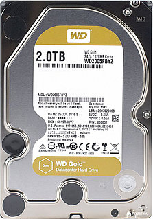 Жесткий диск WD GOLD WD2005FBYZ 2000ГБ 3,5" 7200RPM 128MB 512E (SATA III)