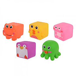 КрошкаЯ Игрушка для ванны «Кубики-зверята», набор 5 шт.