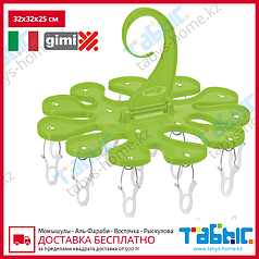 Крючок с прищепками Gimi Soffio (зеленый цвет)