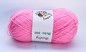 Пряжа акриловая, детская, 45 гр., розовая