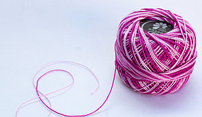 Нитки для вязания "Ирис", бело-розовые