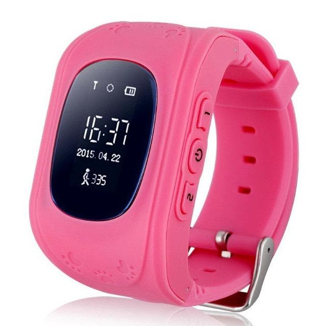 Smart Baby Watch детские GPS часы Q50 Розовый с датчиком