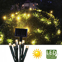 Гирлянда цепочка 8,0м теплобелая кабель зеленый 2м солнечная батарея 80диодов LED MICRO outdoor 477-10