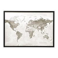 БЬЁРКСТА Картина с рамой, Планета Земля серый/белый, черный, фото 1