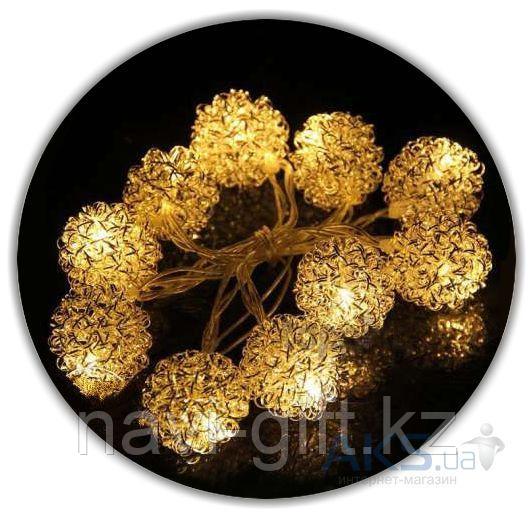 Гирлянда золотые шарики, теплый, 2м - фото 1 - id-p58127526