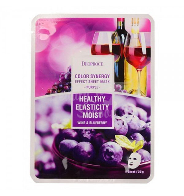 Тканевая маска для лица с экстрактом черники и красного винограда Deoproce Healthy Elasticity Moist - Wine & - фото 1 - id-p58151755