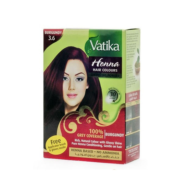 Хна для окраски волос Vatika Henna Natural Burgundy (бордовая)