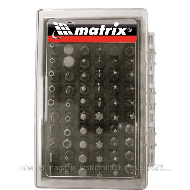 Набор бит с магнитным держателем, CrV, 61 шт.// Matrix