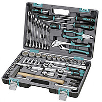 Набор инструментов, 1/2", 1/4", CrV, пластиковый кейс 76 предм.// Stels