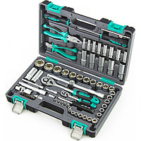 Набор инструментов, 1/2", 1/4", CrV, пластиковый кейс 69 предм.// Stels