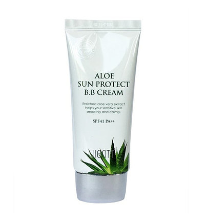 ББ крем для лица с алоэ вера Jigott Aloe Sun Protect BB Cream SPF41/PA++ (50 мл), фото 2