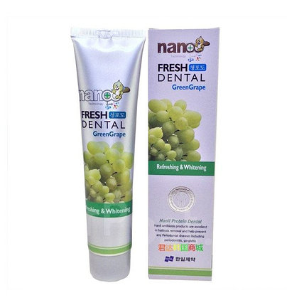 Зубная паста с зеленым виноградом Hanil Nano Technology Fresh Dental Green Grape (160 г), фото 2