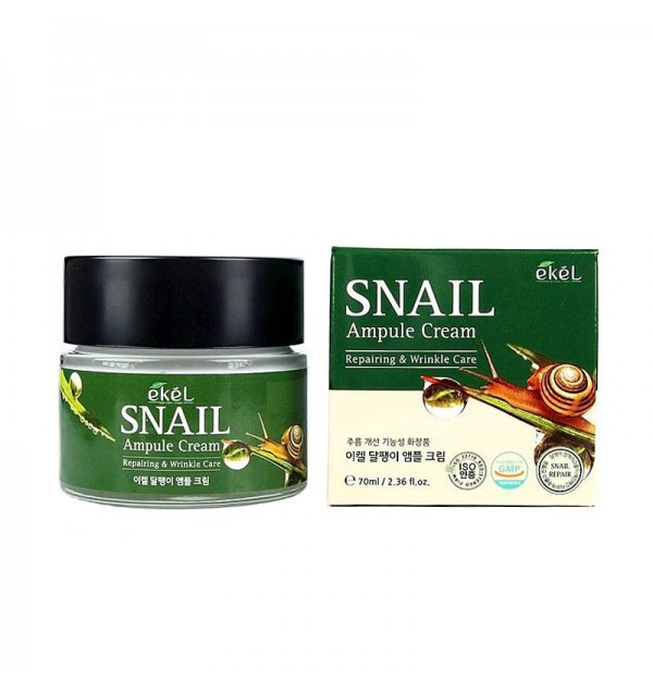 Крем для лица против морщин с улиткой Ekel Snail Ampule Cream (70 мл)