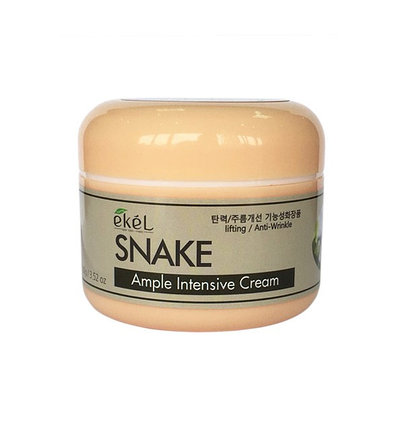 Отбеливающий и от морщин крем для лица со змеиным маслом Ekel Snake Ample Intensive Cream (100 г), фото 2
