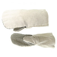 Рукавицы специальные х/б с наладонником из двунитки с ПВХ точкой, 1 размер, Россия// Сибртех