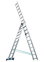 Лестница, 3 х 11 ступеней, алюминиевая, трехсекционная // Pоссия