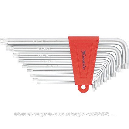 Набор ключей имбусовых TORX, 9 шт., T10-T50, CrV, удлиненные, сатин.// Matrix