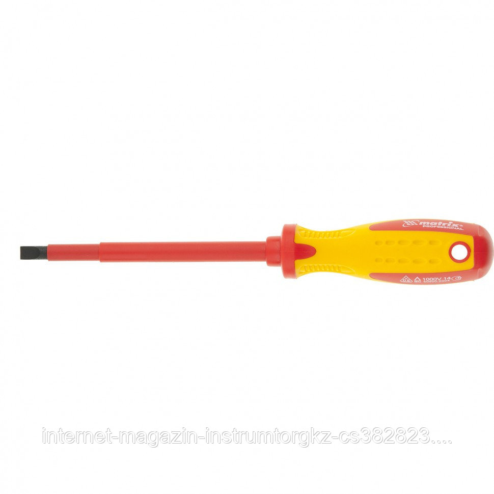 Отвертка Insulated, SL8,0 x 150 мм, CrMo, до 1000 В, двухкомп. рукоятка// Matrix