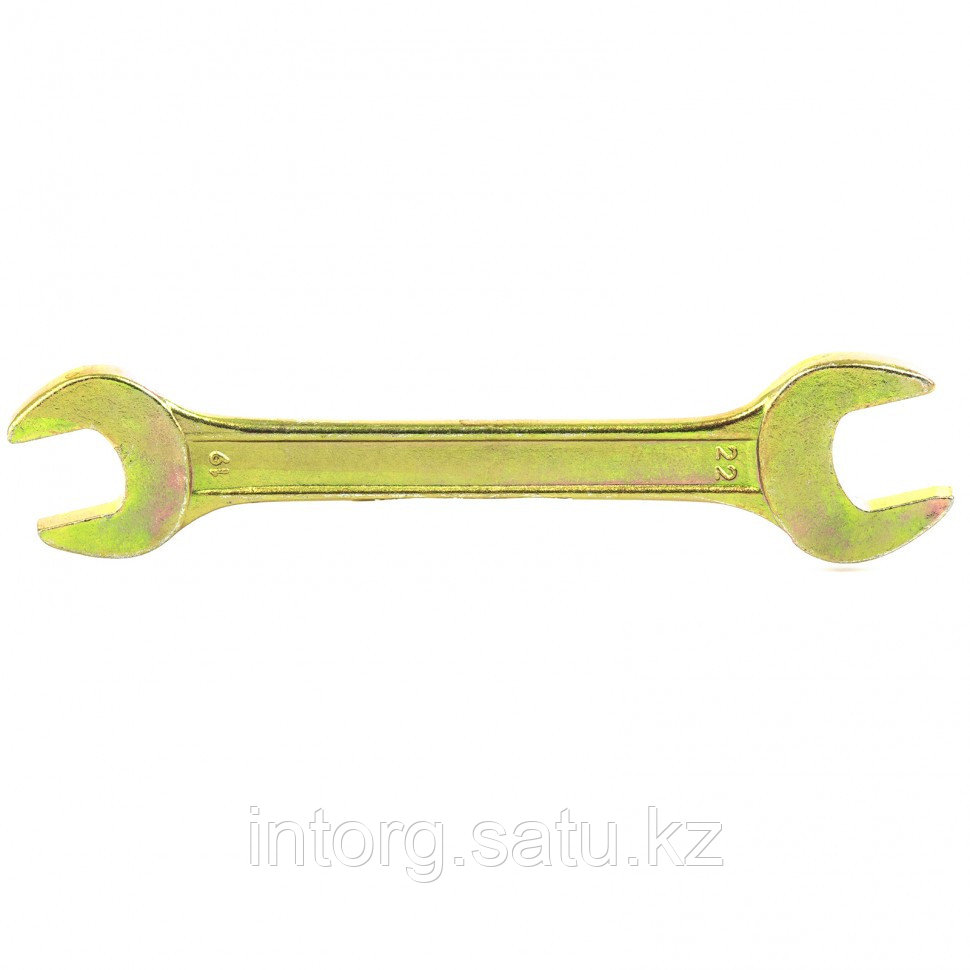 Ключ рожковый, 19 х 22 мм, желтый цинк// Сибртех - фото 1 - id-p40185405