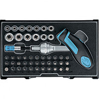 Отвертка реверсивная с двух-позиционной ручкой Т-образной с набором бит