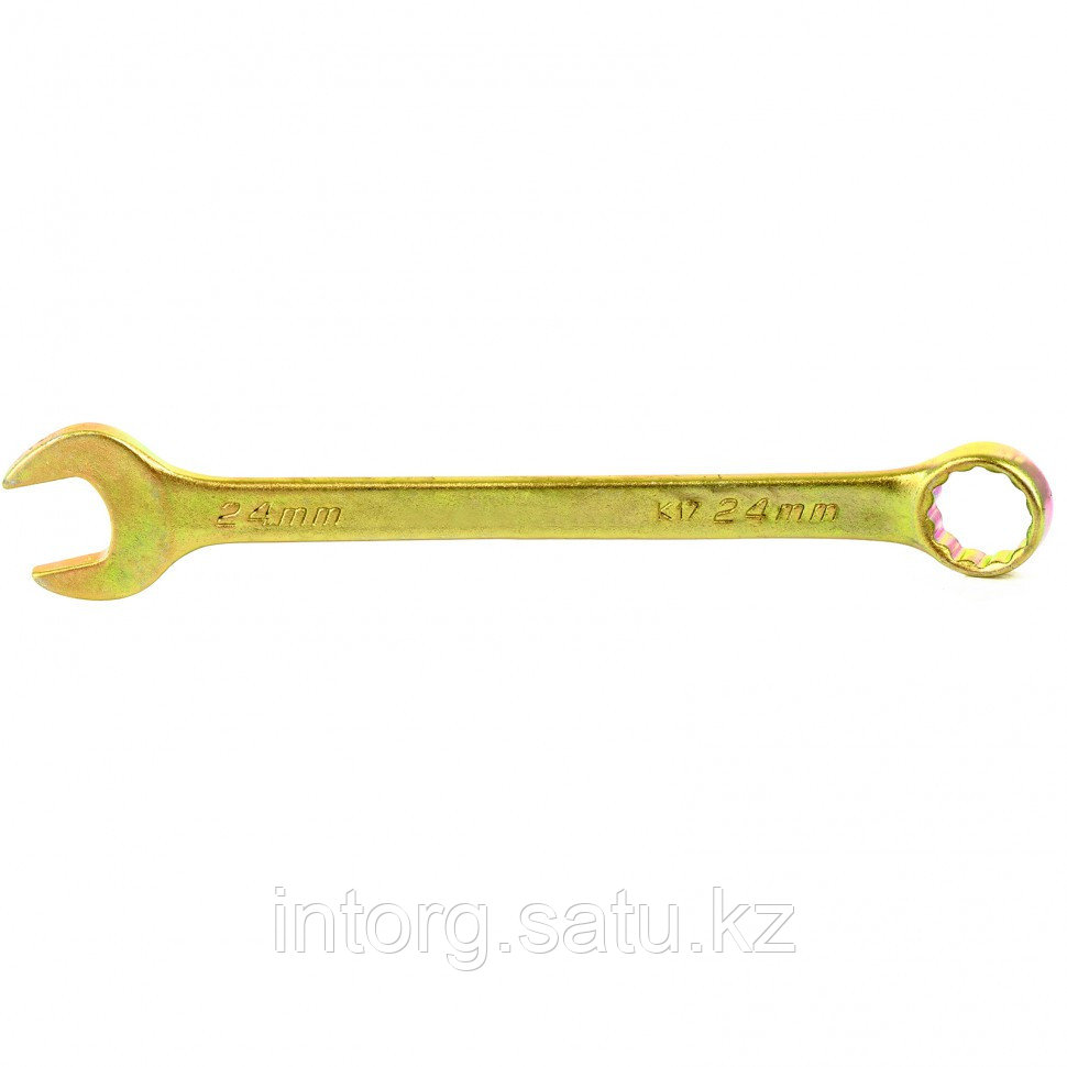 Ключ комбинированный, 24 мм, желтый цинк// Сибртех - фото 1 - id-p40185514