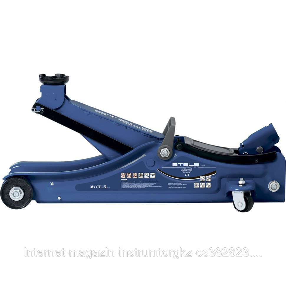 Домкрат гидравлический подкатной, 2 т Low Profile, 80-380 мм, в пласт. кейсе// STELS