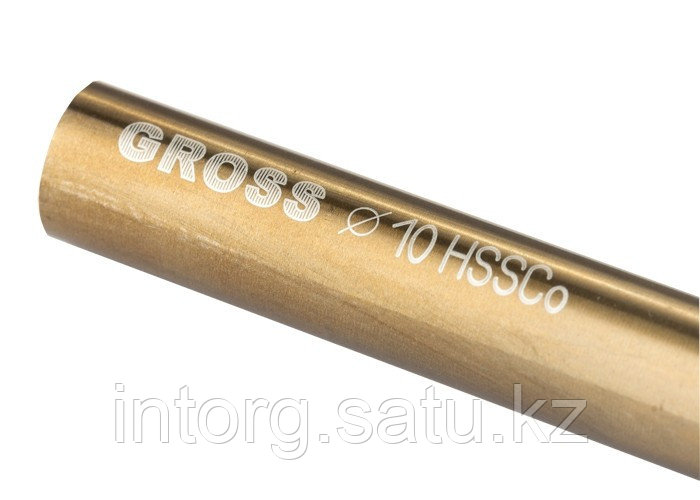 Сверло спиральное по металлу, 10 мм, HSS-Co// Gross - фото 3 - id-p40188528