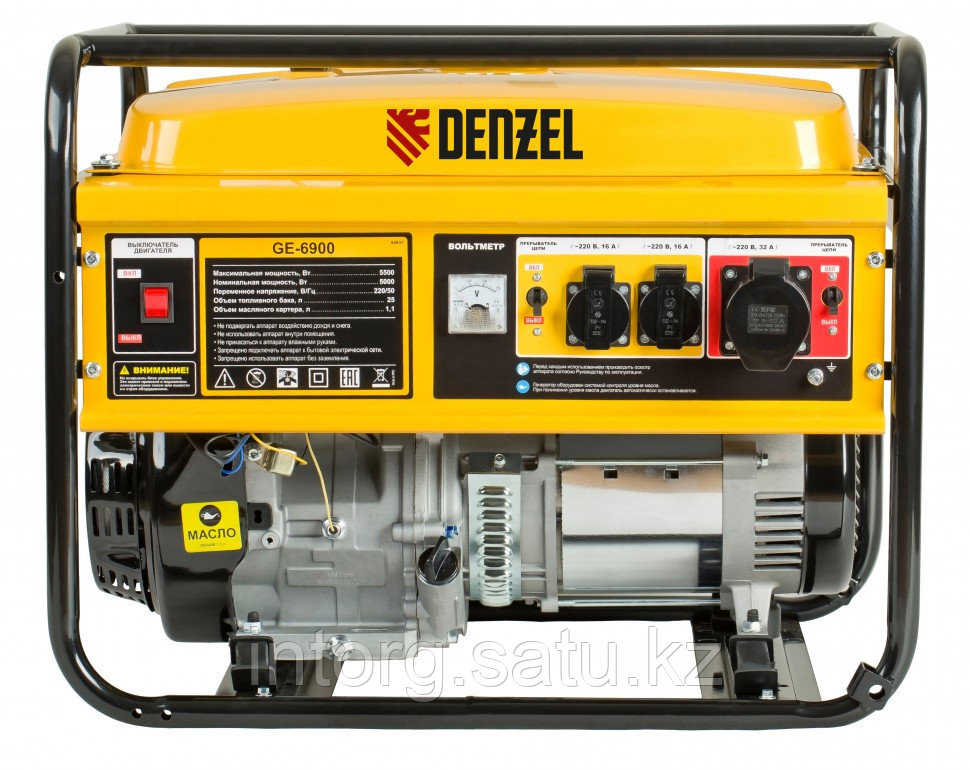 Генератор бензиновый GE 6900, 5,5 кВт, 220В/50Гц, 25 л, ручной старт// Denzel