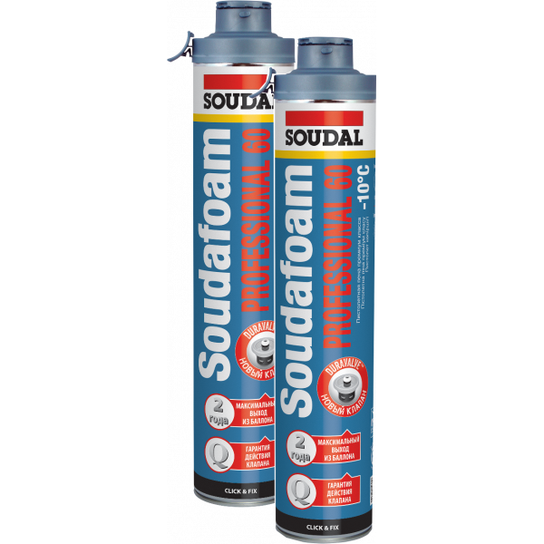 Пистолетная монтажная пена Soudal SOUDAFOAM PROFESSIONAL 60