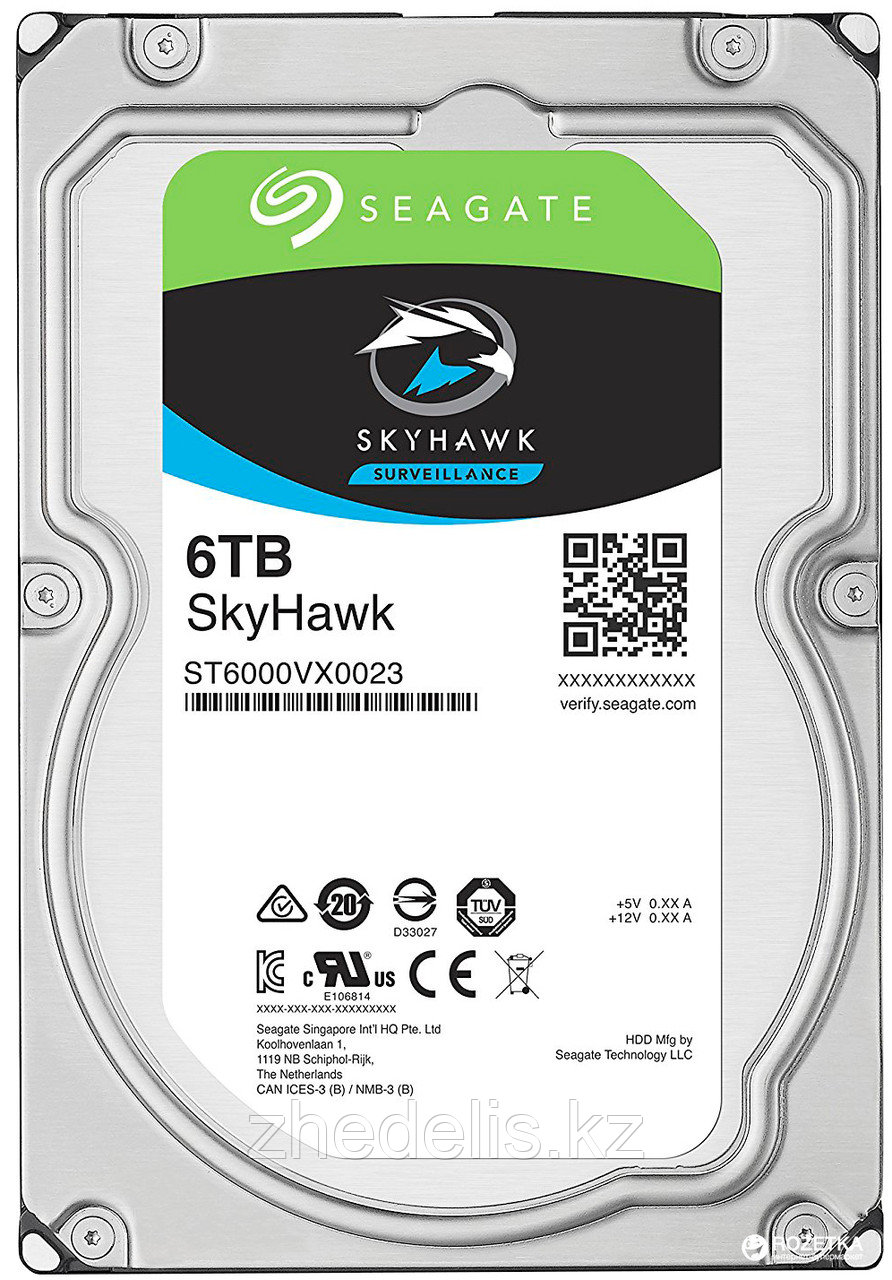 Жесткий диск HDD 6TB Seagate SkyHawk ST6000VX0023 3.5" SATA 6Gb/s 256Mb 7200rpm