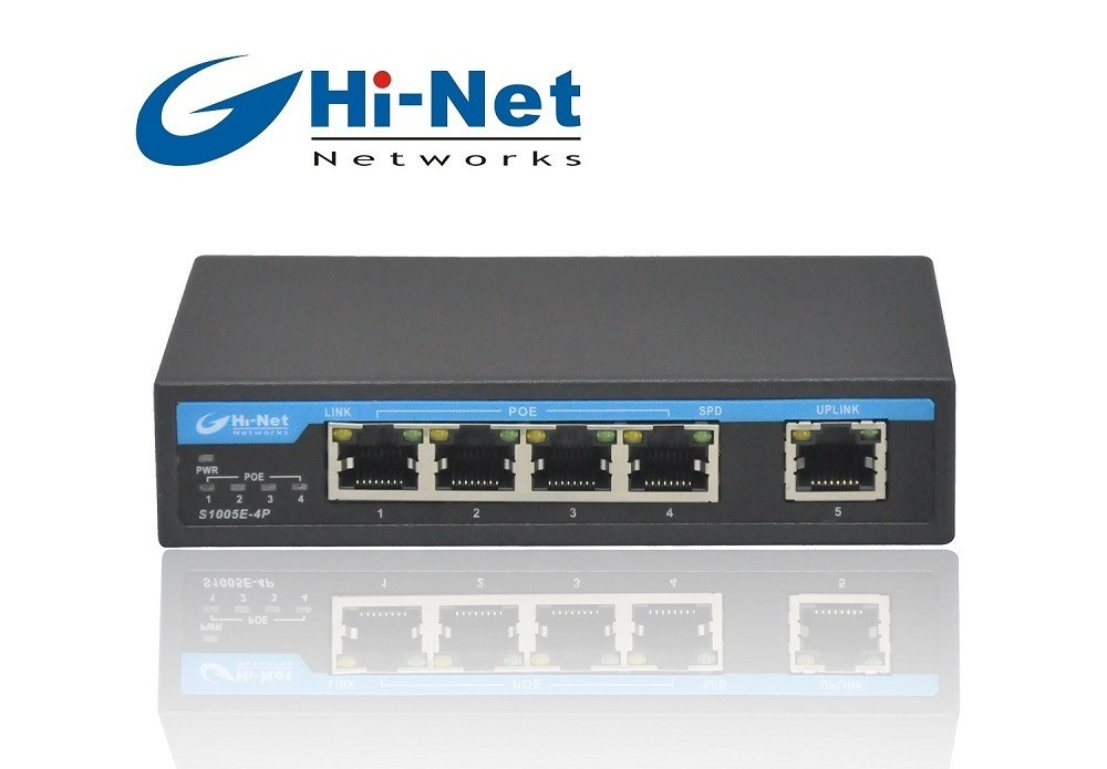 Poe switch Коммутатор Hi-NET S1005E-4P-65 POE Switch  (4 POE Port )