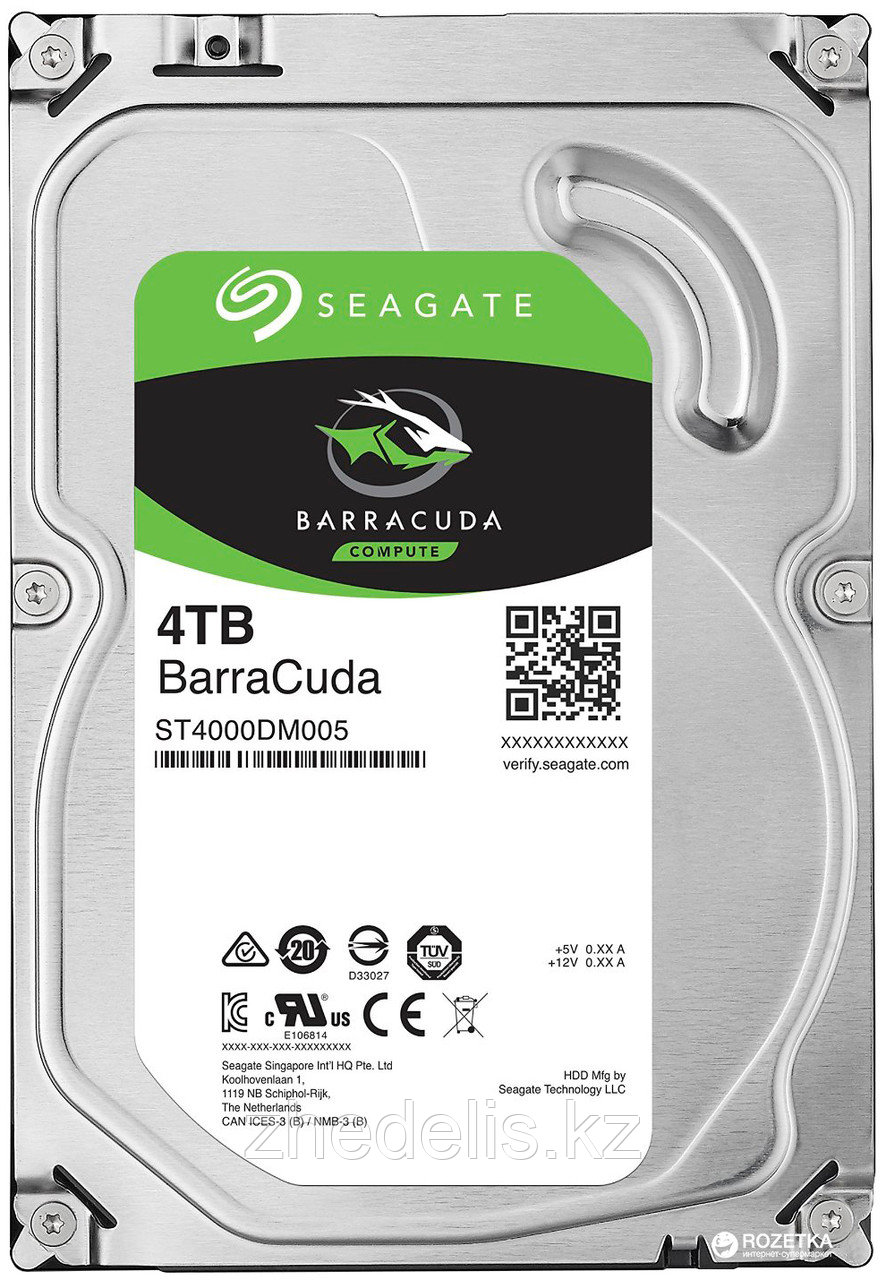Жесткий диск HDD 4Tb Seagate Barracuda ST4000DM004 3.5" SATA 6Gb/s 256Mb 5400rpm