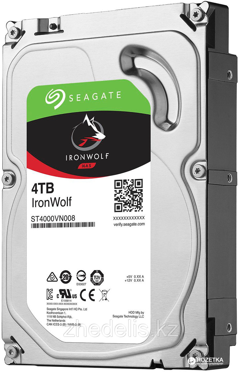 Жесткий диск HDD 4Tb Seagate IronWolf ST4000VN008 3.5" SATA 6Gb/s 64Mb 5900rpm