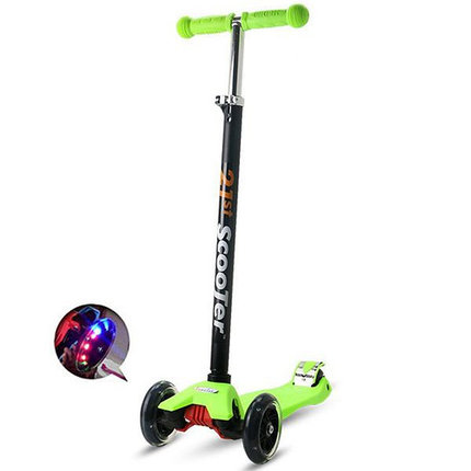 Самокат трехколесный 21st scooter maxi со светящимися колесами 21vek зеленый, фото 2
