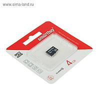 Карта памяти Smartbuy microSD, 4 Гб, SDHC, класс 4