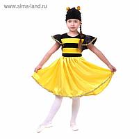 Карнавальный костюм "Пчёлка", платье, шапка, атлас, плюш, р-р 28, рост 98-104 см