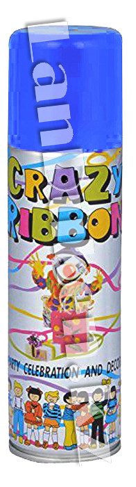 Спрей серпантин Crazy Riborn 121 г синий